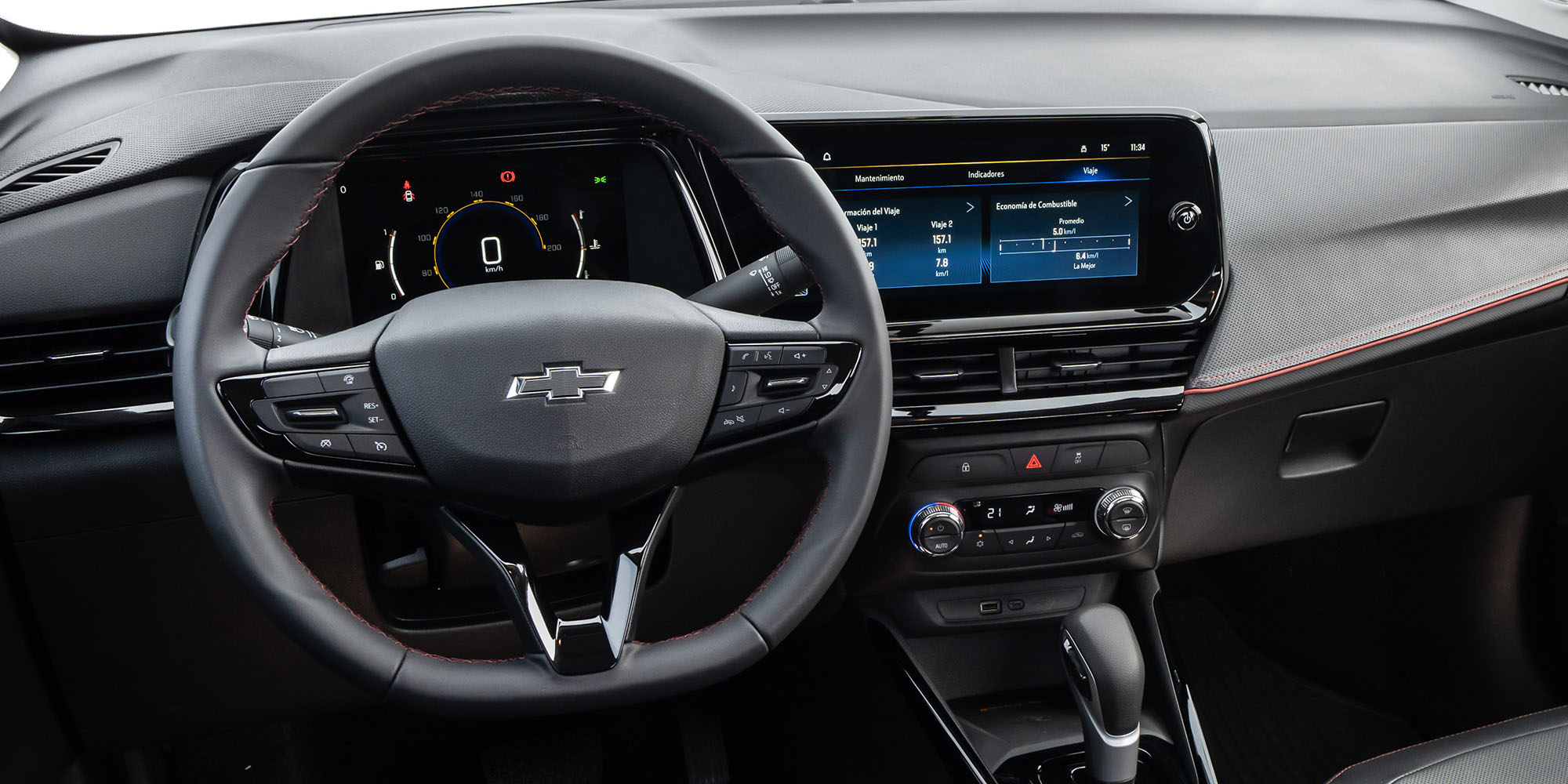 Volante con diseño deportivo de la Chevrolet Montana